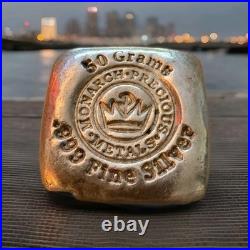 Monarch Precious Metals 50 Grams. 999 Fine Silver Square Bar