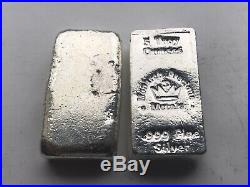 Monarch Precious Metals 5 Oz 999 Solid Silver Cast Pour Bullion Bars X 10 = 50oz
