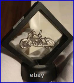 Motorcycle. 999 Fine Silver Hand Pour 20.5 Grams Solid W COA And Display