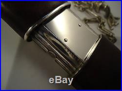 Movado ERMETO Pocket Watch Chain & Tassel Fob Solid Hallmarked Silver