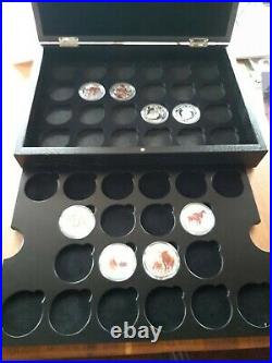 NEW PREMIUM Bespoke Solid Black Ash generic display case for 44 coins