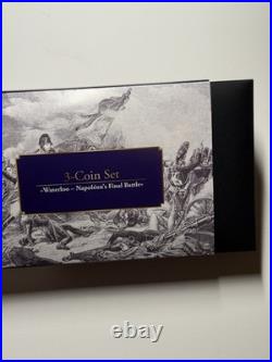Napoleons Final Battle Solid Pure Silver 3 Coin Set VERY LOW MINTAGE & RARE