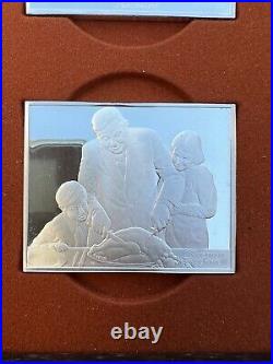 Norman Rockwell's Fondest Memories First Edition Proof Set/solid Sterling Silver