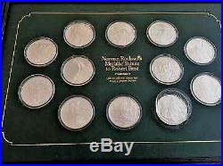 Norman rockwell medallic tribute to robert frost proof set solid sterling silver