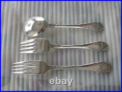 Normandy Rose Sterling Silver flatware for 6 44 pieces by Northumbria 1279 gr