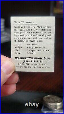 Northwest Territorial Mint Solid Silver Balls 2 Troy Ounces Rare Find