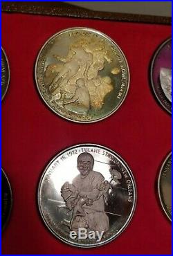 Official NFL Super Bowl Solid Silver Medals In Original Case Rounds Medallions