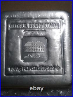 Original 1000g of. 999 silver geiger square bar in original packaging with coa Original 1000g of. 999 silver geiger square bar in original packaging with coa