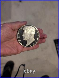 Over Half Pound Solid Sterling Silver Jfk Memorial Proof Medallion, Beautiful Over Half Pound Solid Sterling Silver Jfk Memorial Proof Medallion, Beautiful
