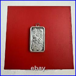 PAMP SUISSE Half Ounce 1/2oz. 999 Fine Silver Bar Lady Fortuna Pendant RARE