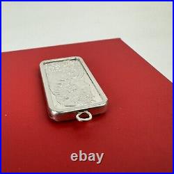 PAMP SUISSE Half Ounce 1/2oz. 999 Fine Silver Bar Lady Fortuna Pendant RARE