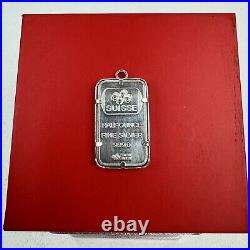 PAMP SUISSE Half Ounce 1/2oz. 999 Fine Silver Bar Lady Fortuna Pendant RARE