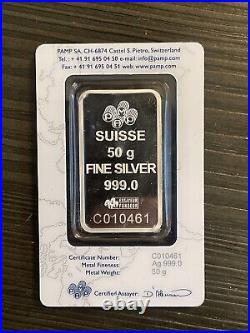 PAMP Suisse Lady Fortuna 50 Gram Silver Bar