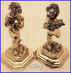 Pair of Italian Solid Silver 800 Two of the Four Seasons Cherubs