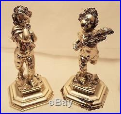 Pair of Italian Solid Silver 800 Two of the Four Seasons Cherubs