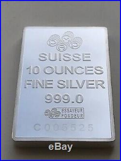 Pamp Suisse 10 Oz. 999 Solid Silver Bar