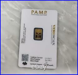 Pamp Suisse 999.9 24KT Solid Gold Sealed 1 Gram Bullion CS-1052