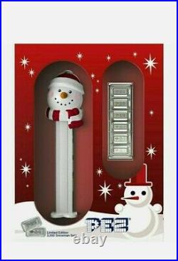 Pamp Suisse Pez Dispenser Snowman 30 Grams. 999 Solid Silver Wafers