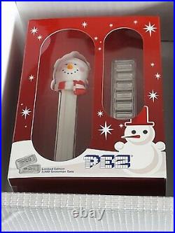 Pamp Suisse Pez Dispenser Snowman 30 Grams. 999 Solid Silver Wafers Very Rare
