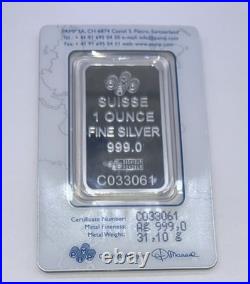 Pamp Sussie Lady Of Fortuna 1 Ounce. 999 Fine Silver Bar In Assay Card Unopened