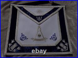 Past Master Masonic Apron Silver Bullion without Square Satin Pocket NEW