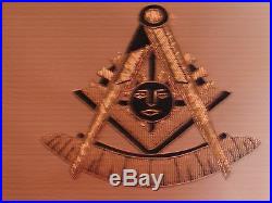 Past Master Masonic Silver Bullion Apron with Square & Apron Case NEW