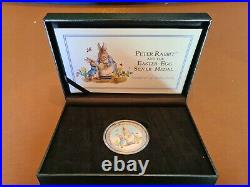 Peter Rabbit & Easter Egg Solid Sterling Silver medal 222 out of 995 Issued