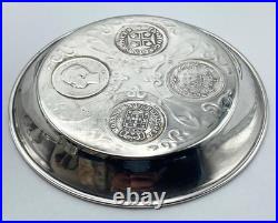 Portuguese Silver Coins Dish Antique Joao V & Manuel II