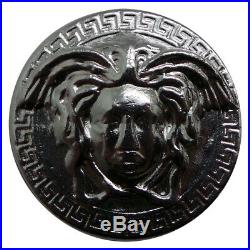 Poured Medusa Fine Silver Solid Round British Hallmarked in Case Greek Mythology