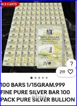 Pure Solid Silver Bars For Trade / Barter When The Dollar Collapses Lot Of 100