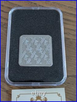 RAF Blenheim SILVER Square INGOT Lion & Unicorn 1oz 999.9 Silver (Limited 995)