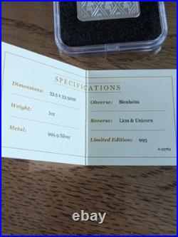 RAF Blenheim SILVER Square INGOT Lion & Unicorn 1oz 999.9 Silver (Limited 995) RAF Blenheim SILVER Square INGOT Lion & Unicorn 1oz 999.9 Silver (Limited 995)