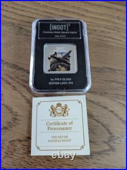 RAF Halifax SILVER Square INGOT Lion & Unicorn 1oz 999.9 Silver (Limited 995)