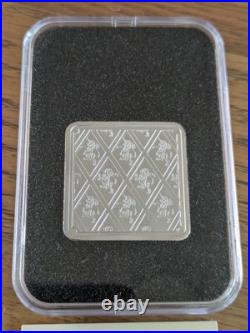 RAF beaufighter SILVER Square INGOT Lion & Unicorn 1oz 999.9 Silver Limited 995