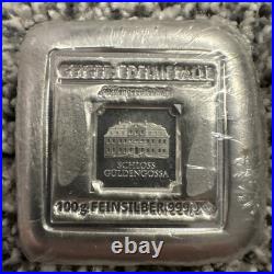 RARE! 100 gram Silver Bar Geiger Edelmetalle (Original Square Assay) Serial #