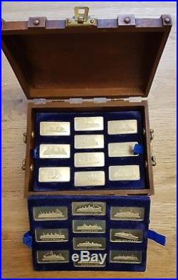 RARE 20 SOLID SILVER INGOTS GREAT LINERS BIRMINGHAM MINT TREASURE CHEST 3000 on