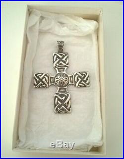 RARE Alexander Ritchie of Iona Solid Silver Celtic Cross Pendant, Glasgow 1929