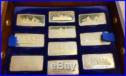 RARE BIRMINGHAM MINT 20 x SOLID SILVER INGOTS GREAT LINERS SHIPS TREASURE CHEST