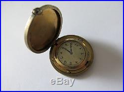 RARE JUVENIA 1920s COIN / Medallion Pocket Watch with HIDDEN WATCH Solid Silver