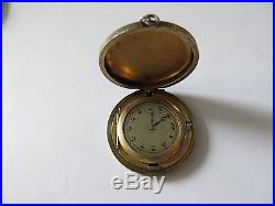 RARE JUVENIA 1920s COIN / Medallion Pocket Watch with HIDDEN WATCH Solid Silver