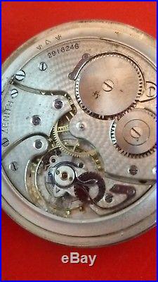 RARE-POCKET-WATCH-ZENIT-SWISS-MADE-SOLID-SILVER-NIELO- Open Face. Working