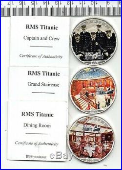 R. M. S. Titanic Set Of Twelve Solid Silver Ounce Coins