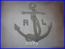 Ralph Lauren Carlea Anchor metal bullion Linen deco Pillow $285 White