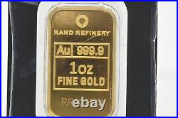 Rand Refinery 999.9 1 Ounce OZ Fine Solid Yellow Gold Bar RP222544 Sealed Case