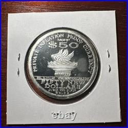 Rare 2013 NORFED 1 OZ Proof Liberty Silver $50 Dollars BU UNC Condition