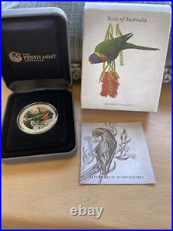 Rare 2013 The Perth Mint Solid silver lorikeet coin