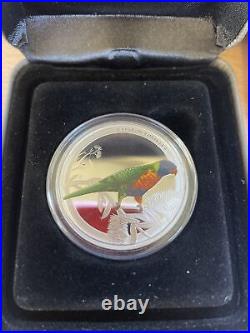 Rare 2013 The Perth Mint Solid silver lorikeet coin
