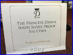 Rare 2017 Princess Diana Solid Silver 5oz £5 Coin Jubilee Mint