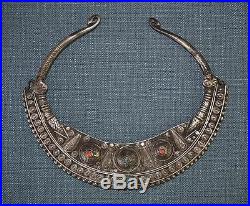 Rare Antique Islamic Solid Silver Necklace Torque Afghan Kochi Kuchi Afghanistan