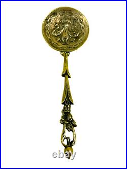 Rare Antique Ornate Silver Victorian Fleur-de-lis Bullion Spoon